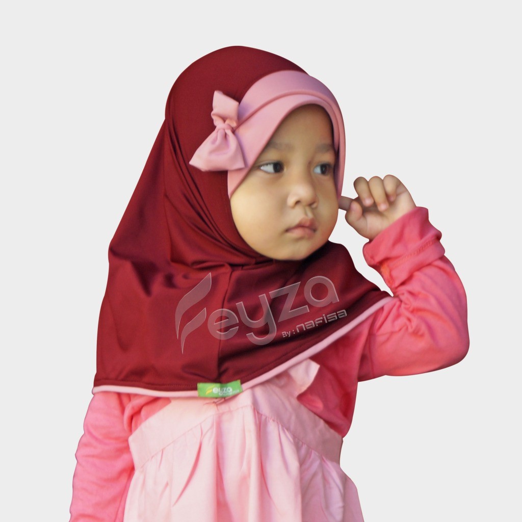 Jilbab Instan Anak Feyza Annisa | Kerudung Instan Anak Bergo  Hijab Pet Instan Anak Usia 1-2 Tahun