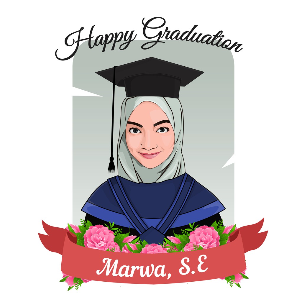 Edit Foto Vector Kartun Murah Untuk Kado Wisuda Shopee Indonesia