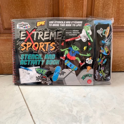 

SET Buku Stencil And activity Book Smiggle EXTREME SPORTS For age 6+