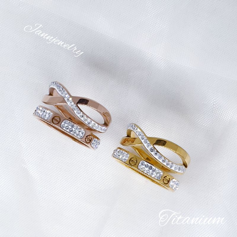 Cincin titanium asli new layer anti karat ☆JJ-5☆