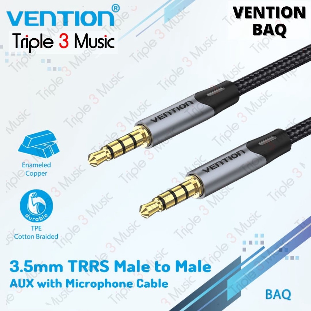 VENTION BAQ Kabel TRRS AUX 3.5mm TRRS TO TRRS garis 3 headset