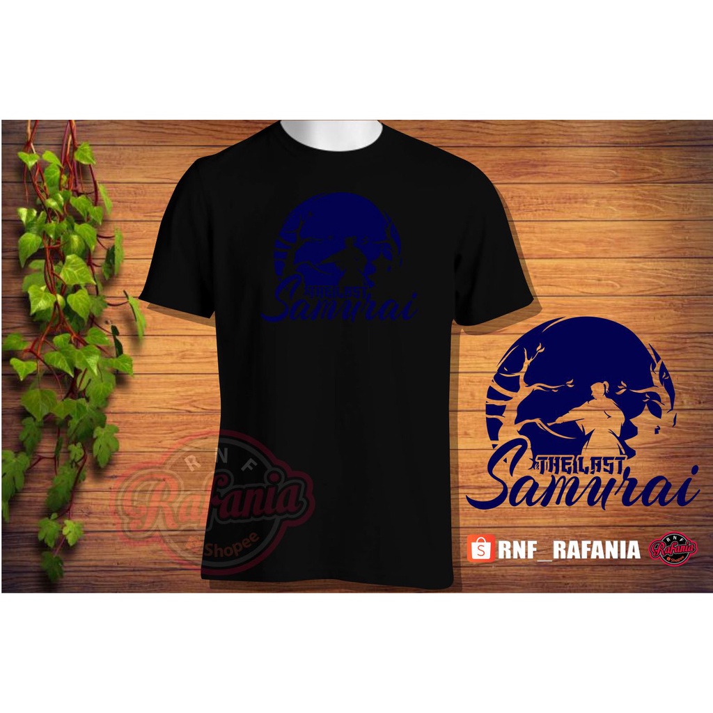 Kaos Hitam Motif Samurai jepang The Last Samurai Cotton Combed 30s Lengan Pendek pria wanita