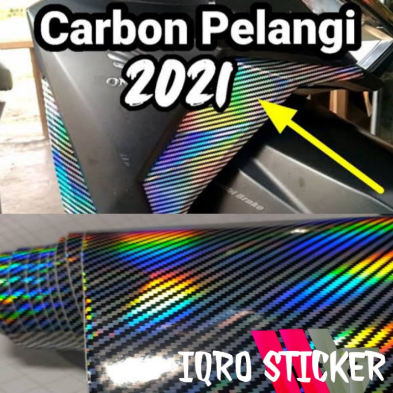 Stiker skotlet karbon pelangi stiker scotlite motor karbon hologram Transparan merk maxde