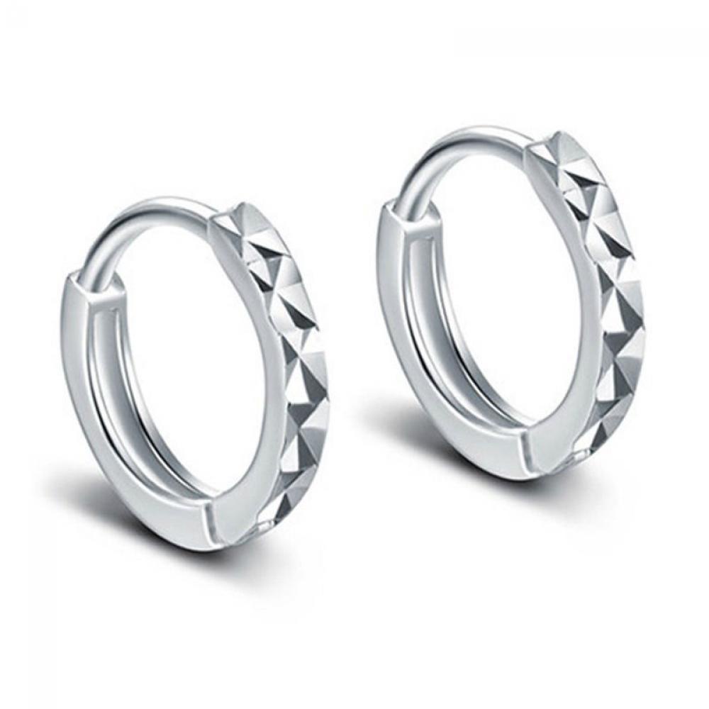 Anting PREVA Anting Wanita Pria Terbaru Hoop Silver Plated