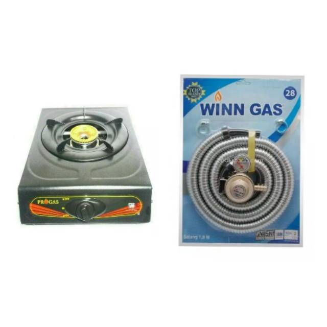 KOMPOR PROGAS 1 TUNGKU +SELANG PAKET WINN GAS