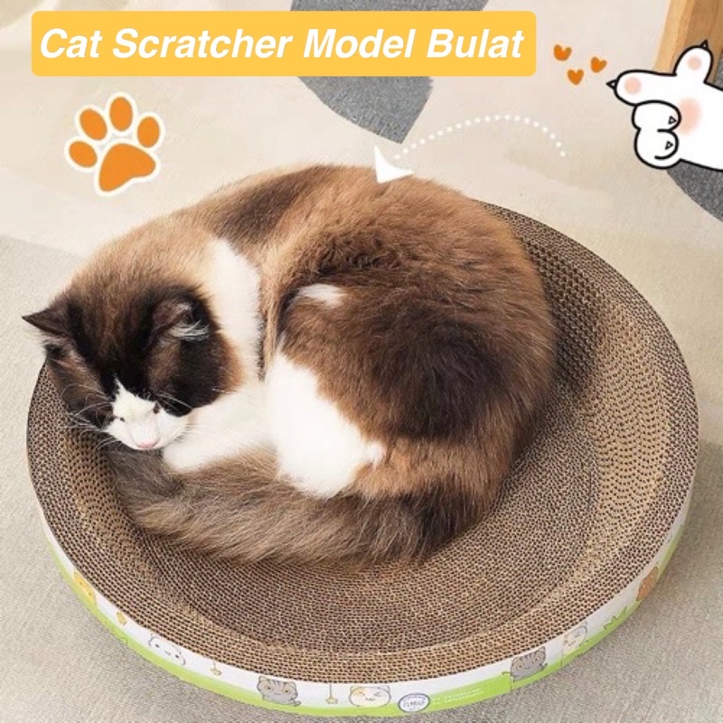 Cat Scratcher Box Cakar Model Bulat Untuk Kucing - Garukan Kucing Cat Scratcher | Cakaran Kucing | Papan Garuk Kucing | Mainan Cakar Kucing