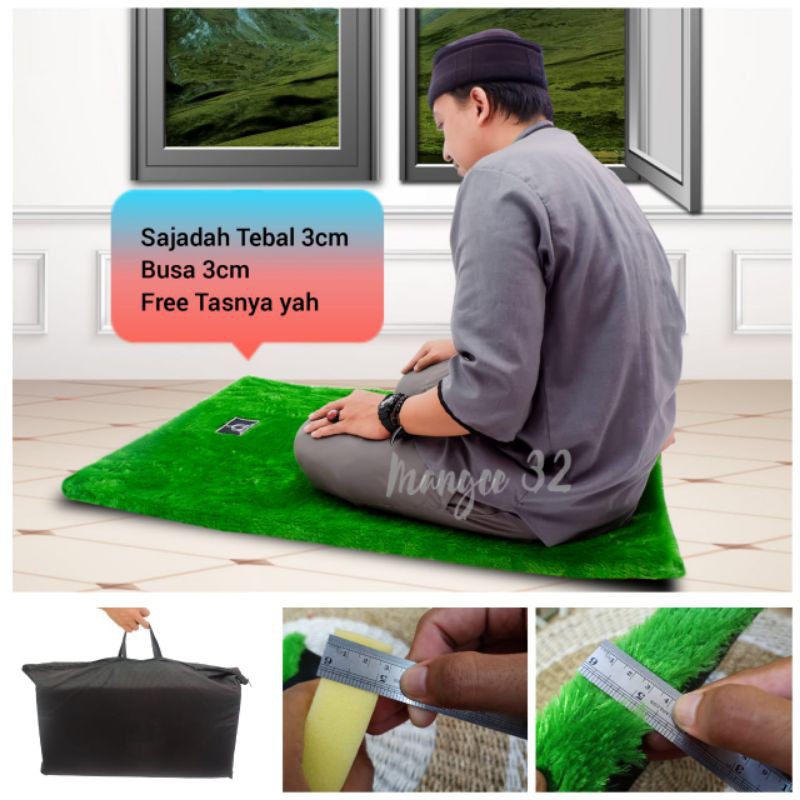 [TERMURAH] Sajadah Busa Bulu Rasfur tebal Sejadah busa Tebal 3cm lembut empul halus