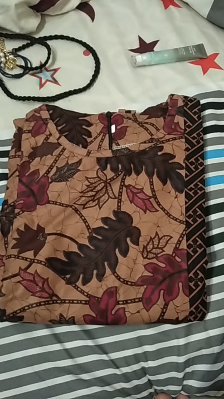 M-l-xl-xxl Batik Tunik Wanita Asj Sa Hrb026 Kenongo Pekalongan Sogan Tulis