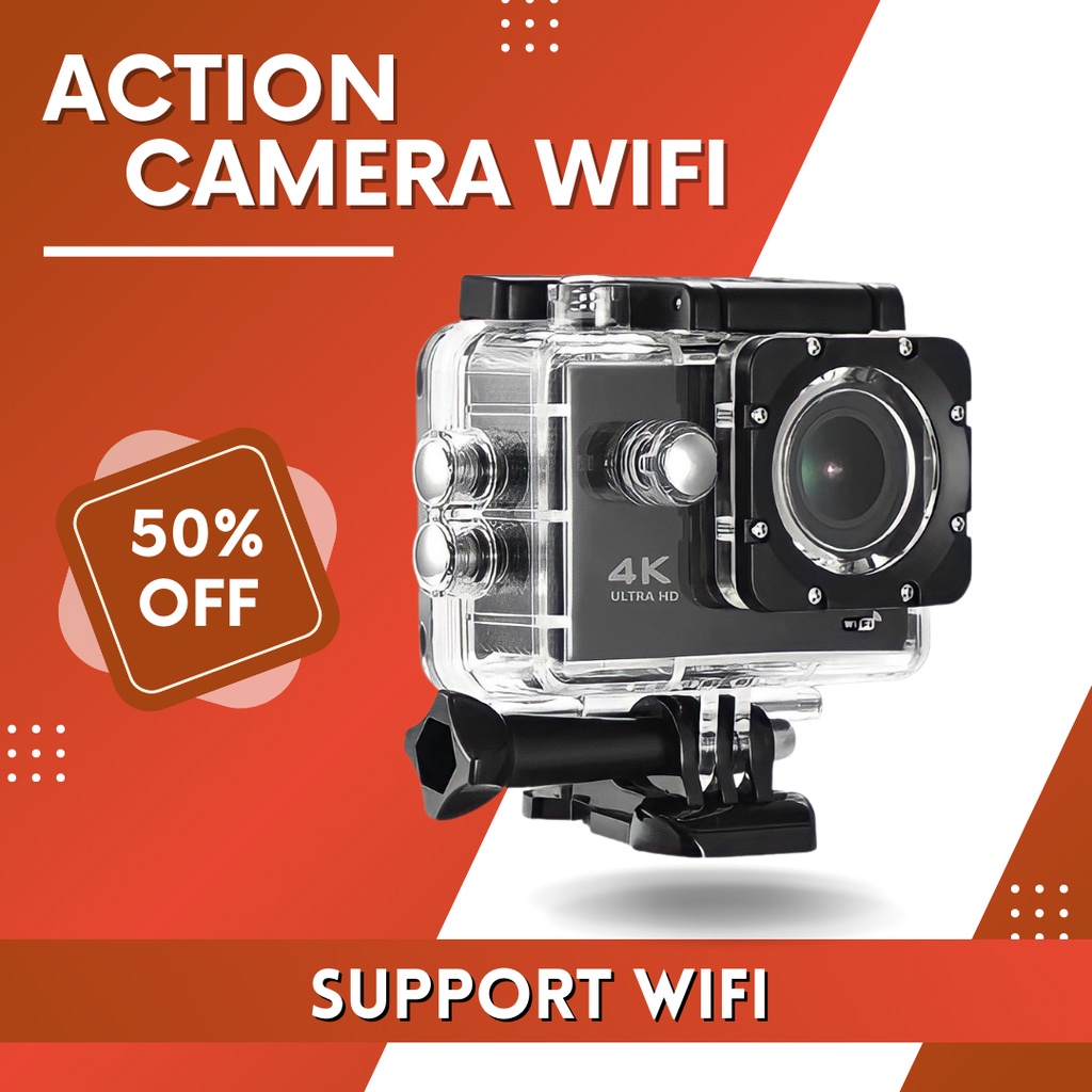 Action Camera 4K WIFI Waterproof / kamera action / action cam / camera action 4k wifi / kamera 360 /