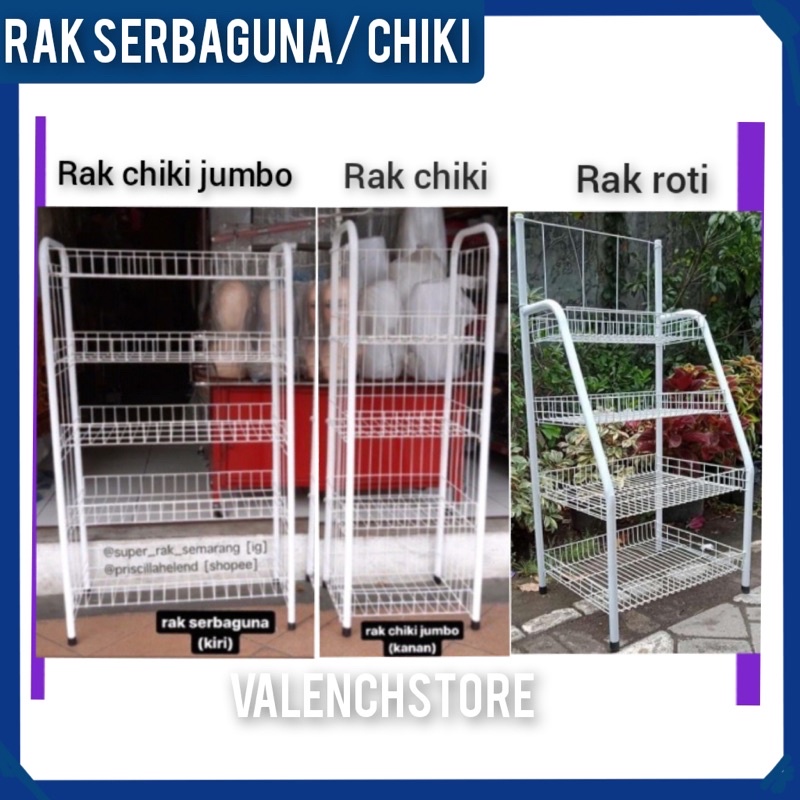 Rak chiki 4 Susun Serbaguna/Rak snack / rak serbaguna / rak dapur / Keranjang Roti /Keranjang Susun