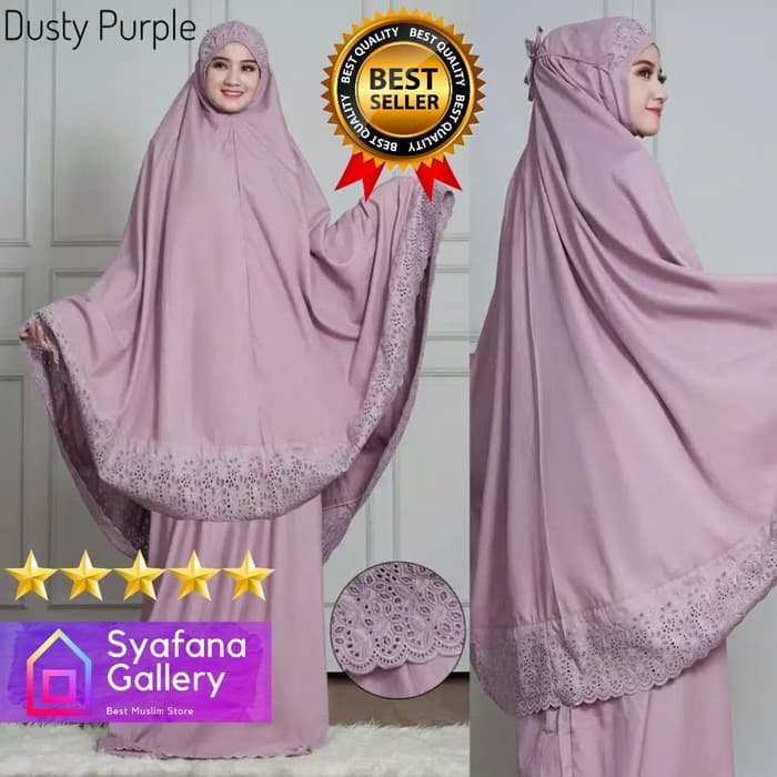 TERLARIS MUKENA BORDIR KATUN SITI KHADIJAH DEWASA ADEM - HITAM