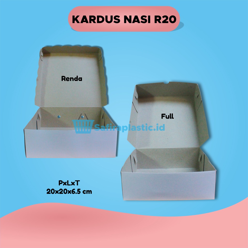 

Dus Nasi R20 Kardus Nasi R20 Full & Renda | Dus Kue RR20 Full| Kotak Nasi R20 Full Putih Polos 100PCS