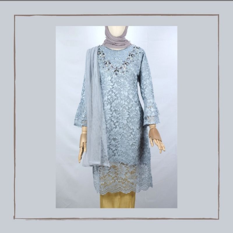 Kebaya Brukat Tunik Selendang B02