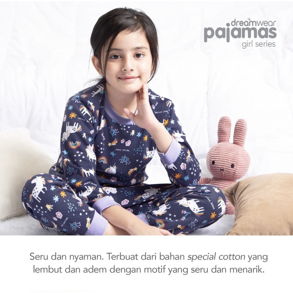 Piyama Big Size BOY GIRL 2 3 4 5 6 7 8 9 10 Velvet Junior Setelan Baju Tidur Anak Dreamland CBKS