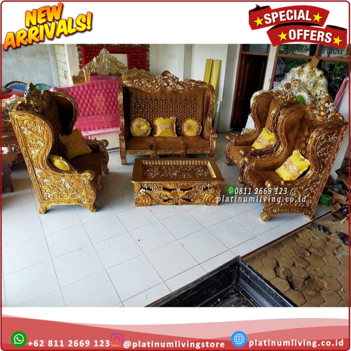 Kursi Tamu Ukir Mewah Kursi Sofa Ukir Klasik Mewah Sofa Mewah Kursi