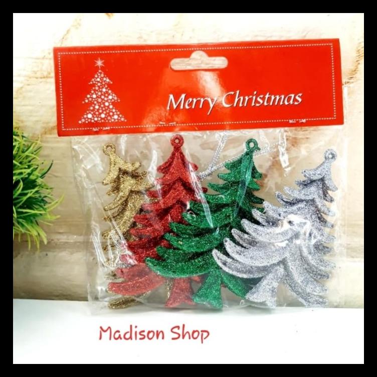 

POHON NATAL GLITER ISI 4 DEKORASI MERRY CHRISTMAS GOLD HIASAN PARCEL