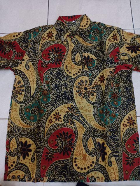 Kemeja Batik Pria Lengan Panjang Motif Daun Jati