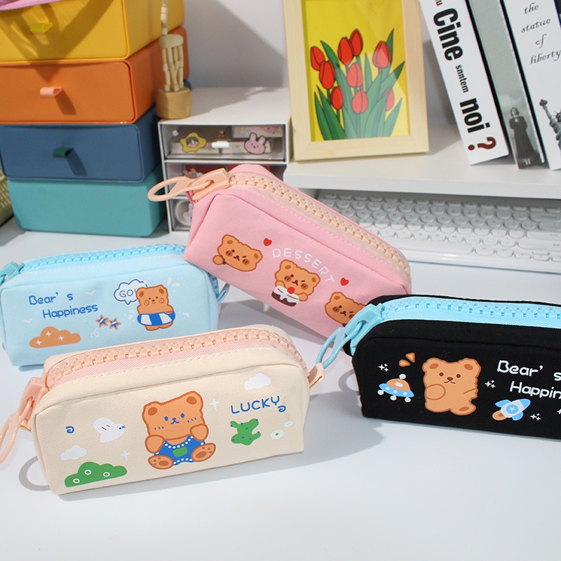 

Large Capacity Big Zipper Pencil Case Kawaii Pencilcase School Pen Case Supplies Pencil Bag School B