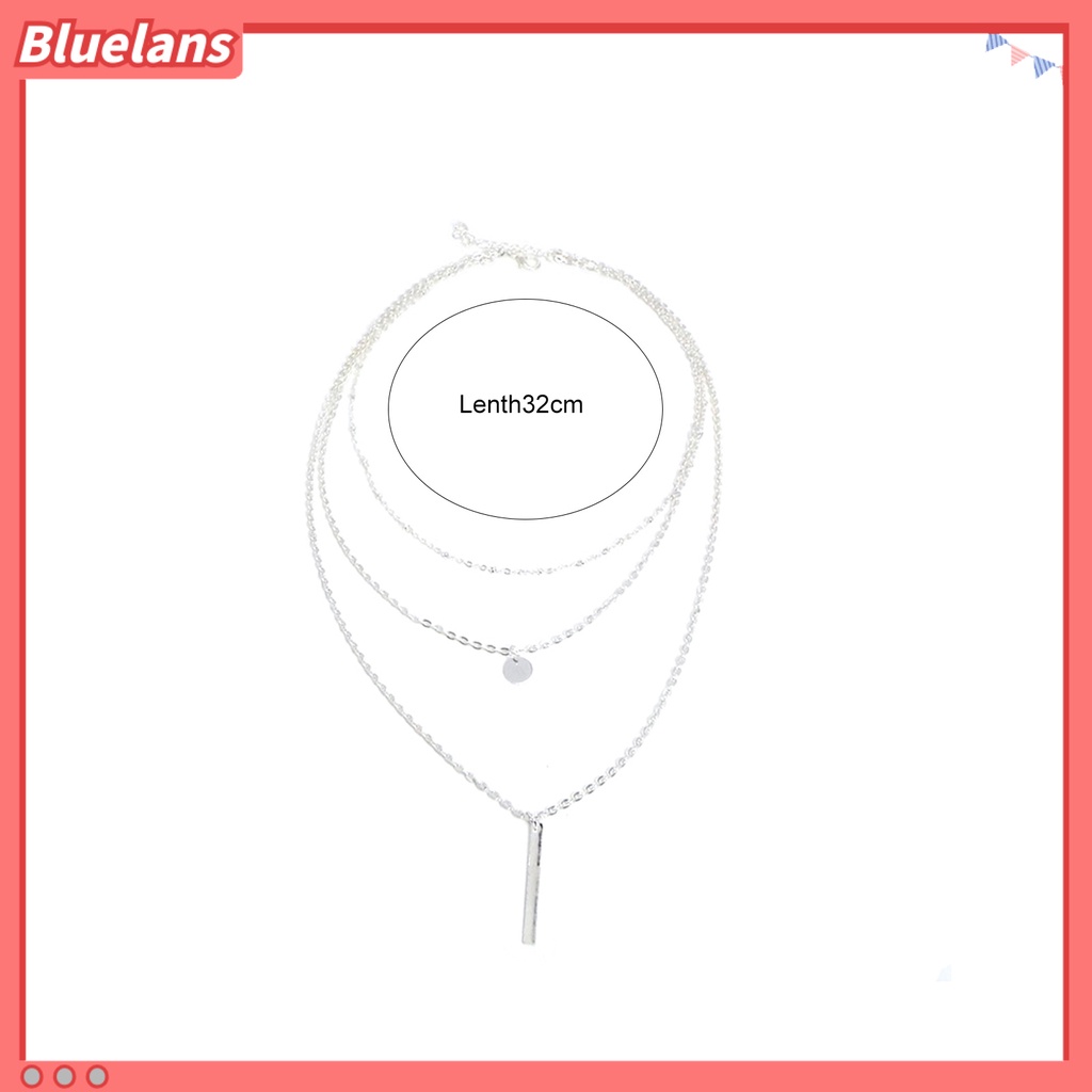 Bluelans Necklace Lightweight Three Layers Alloy Multi-Layer Long Necklace