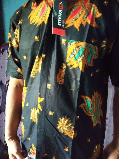 Batik Couple Gamis Kemeja Motif Kubis Hitam Baju Seragam Alkhalis
