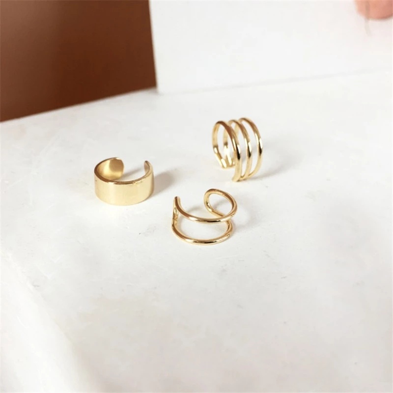 2pcs / Set Anting Klip Model Silang Warna Emas / Silver Untuk Wanita