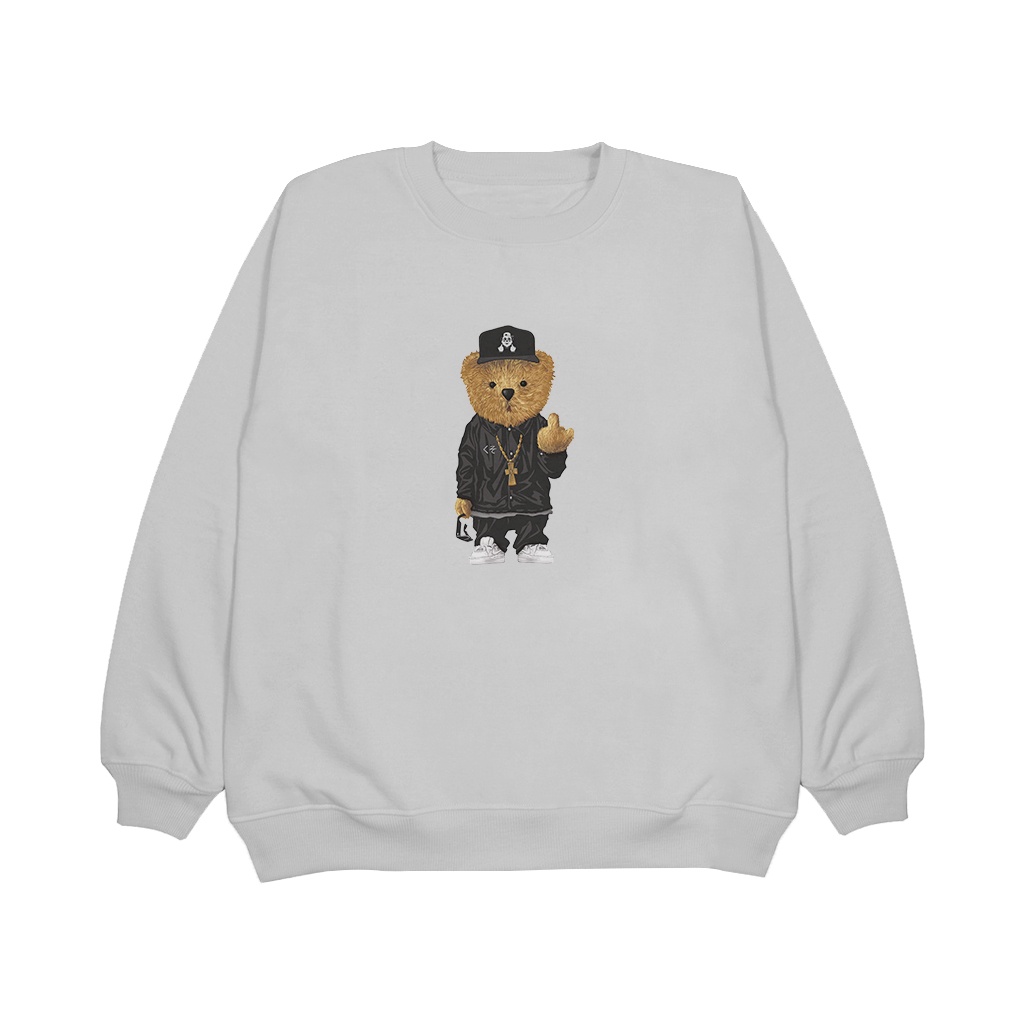 Sweater Crewneck BEARFUCK Sweatshirt (unisex) bahan fleece high quality