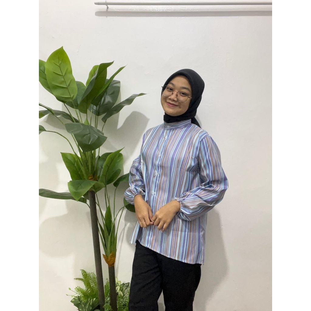 Sallo Blouse Stripe | Baju Wanita Terbaru