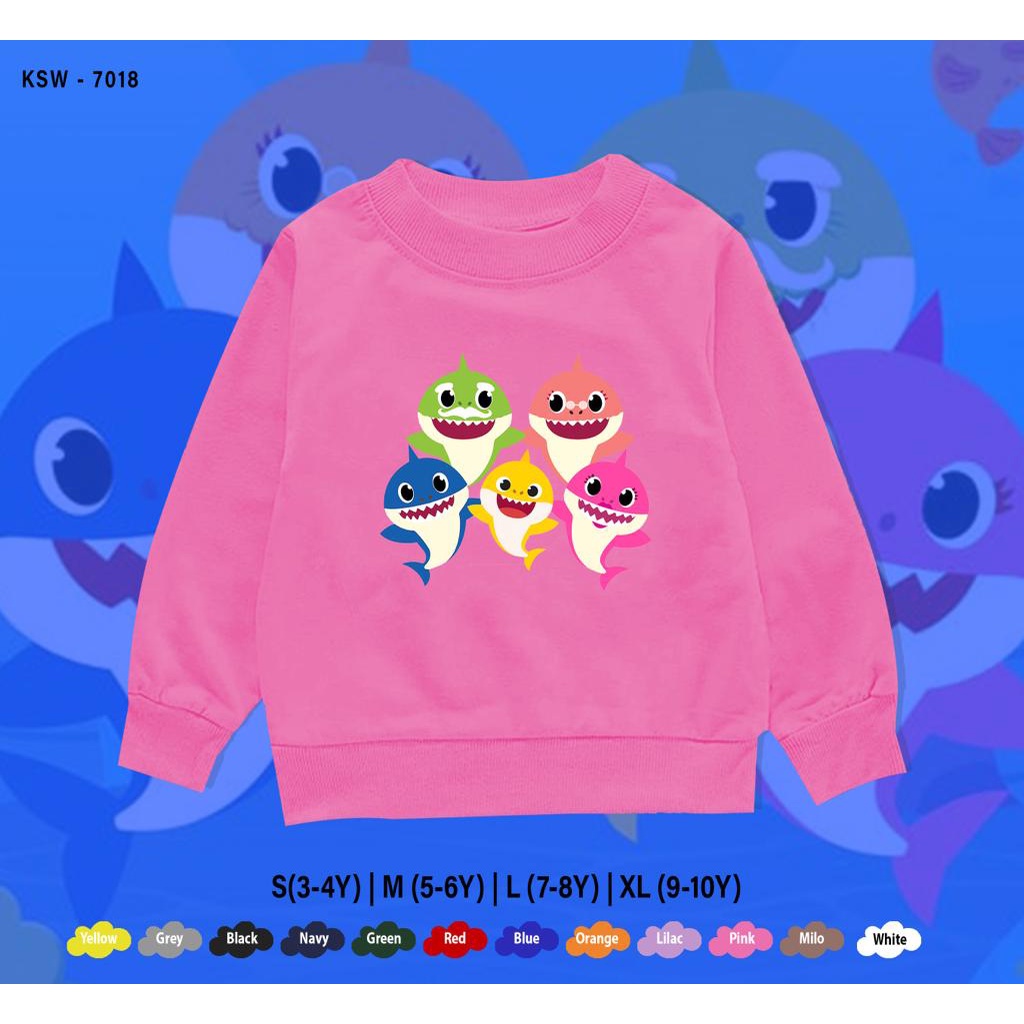 SWEATER TERBARU ANAK / SHARK HAPPY / SWEATER KIDS 1-10 TAHUN / BAHAN FLEECE PREMIUM / ADEM/ UNISEX / BISA CUSTOM