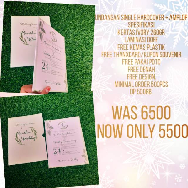 

Undangan single hardcover dan amplop