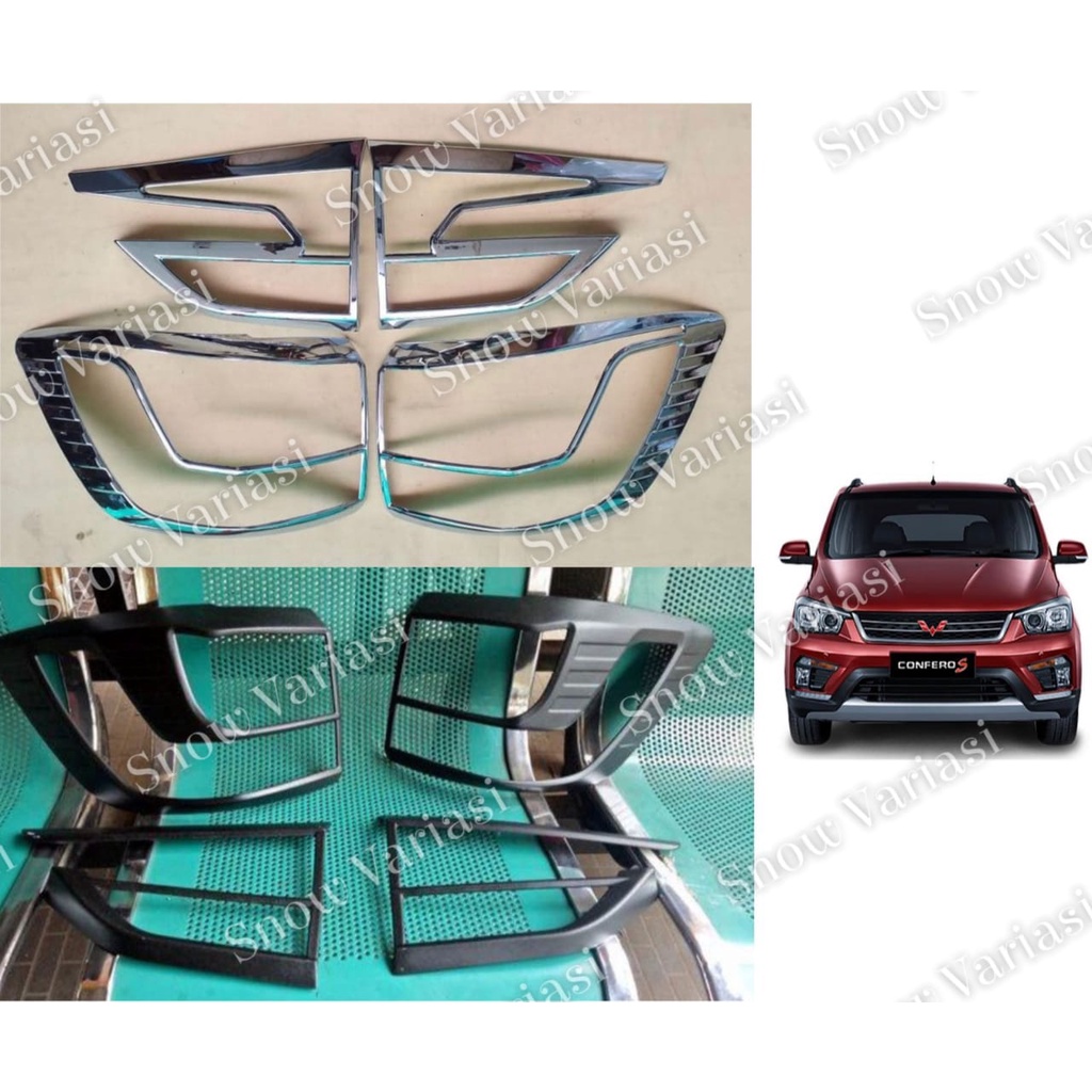 Garnish Lampu Belakang Wuling Confero S Hitam Chrome