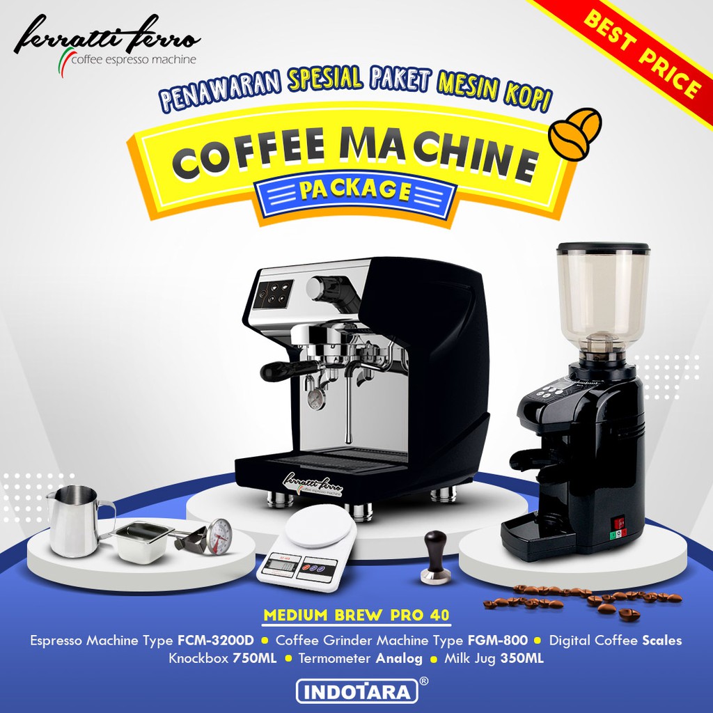 Paket mesin kopi Espresso Medium Brew Pro 40 - 41 - 42