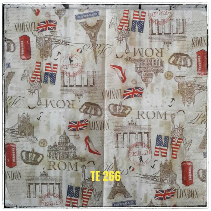 Tisu eropah ukuran 33x33 cm 1 pack= 20 pcs tidak campur motif 039