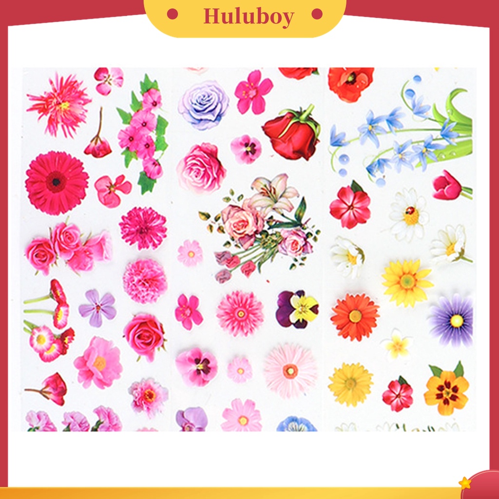 Huluboy Huluboy♡ 10 Pcs Stiker Nail Art Motif Bunga Tahan Lama Untuk Wanita