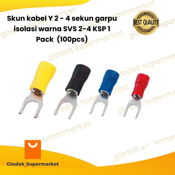 Skun kabel Y 2 - 4 sekun garpu isolasi warna SVS 2-4 KSP 1 Pak -100pcs