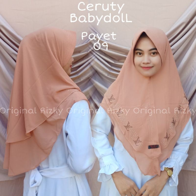 (Original RIZKY) PAYET 09 •• hijab Ceruty Babydoll ~ kerudung hijab instan