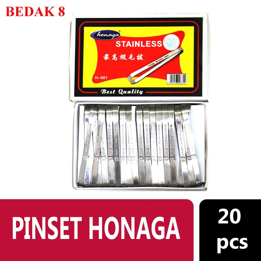 Pinset Honaga Pencabut Bulu Kumis/ Jenggot/ Alis  (1 dos = 20 pcs )