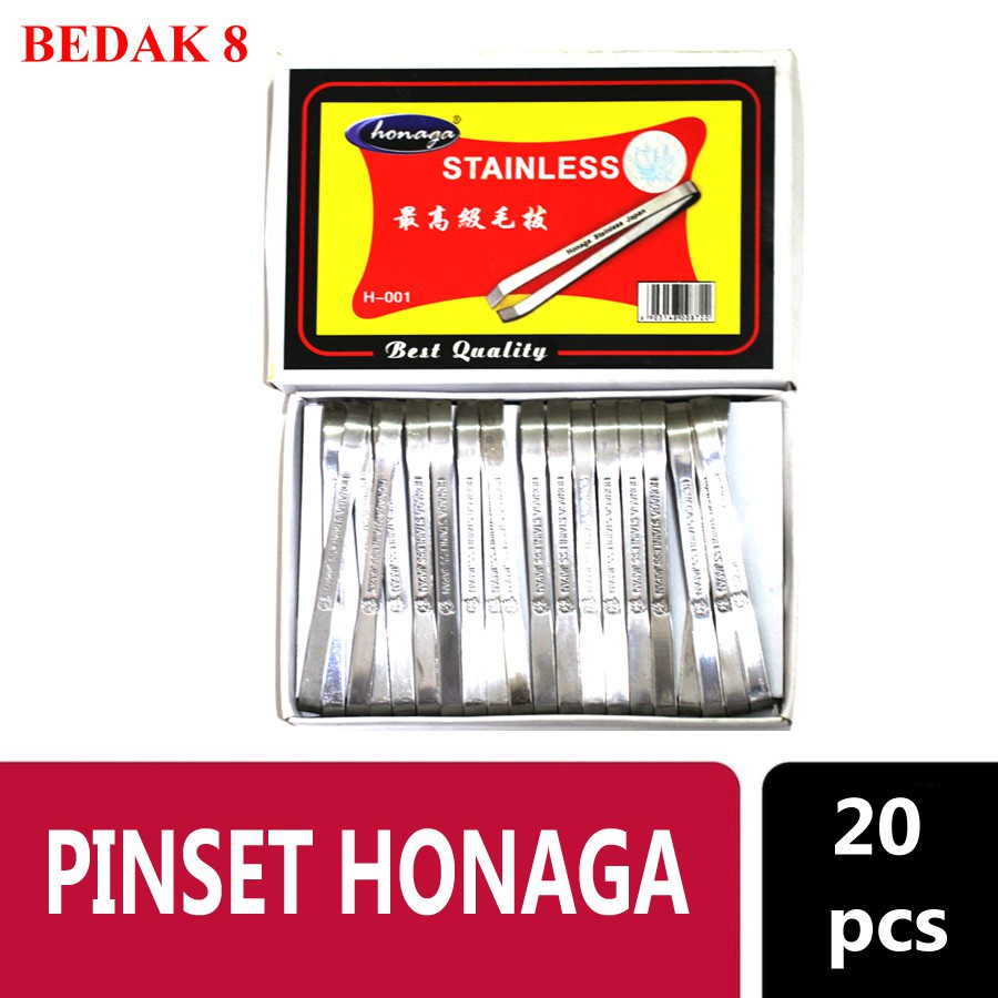 Pinset Honaga Pencabut Bulu Kumis/ Jenggot/ Alis  (1 dos = 20 pcs )