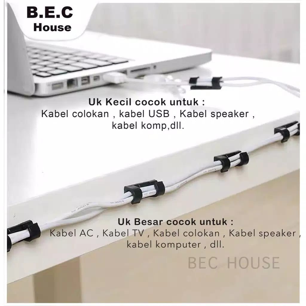 (COD)Klip Kabel Organizer Cable Clip Per pack Pengikat Kabel