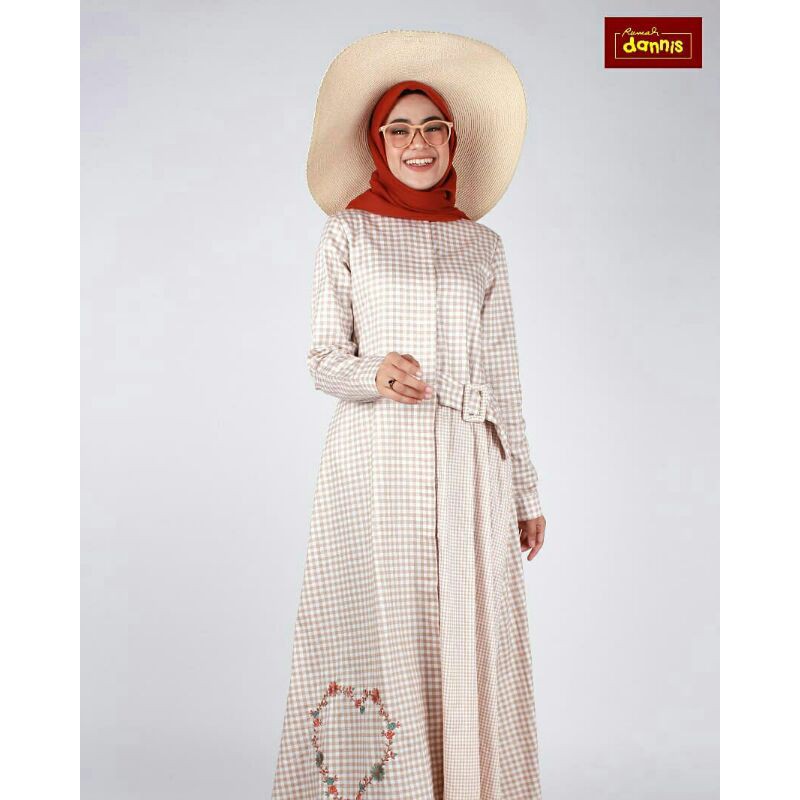 Abaya kotak dannis 201124 sz L biru, coklat