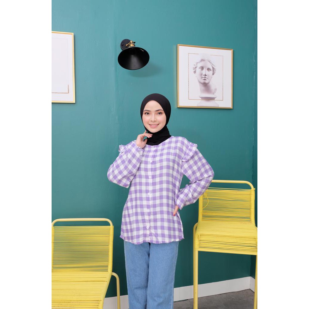 DISKON -  GINGHAM TOP - atasan murah / blouse murah / atasan wanita / blouse wanita