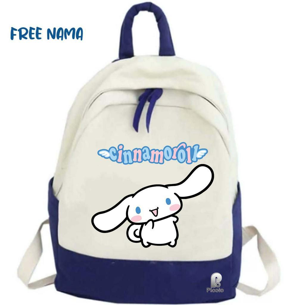 TAS RANSEL BACKPACK ANAK SEKOLAH MOTIF KARAKTER SANRIO CINAMOROL (FREE NAMA)