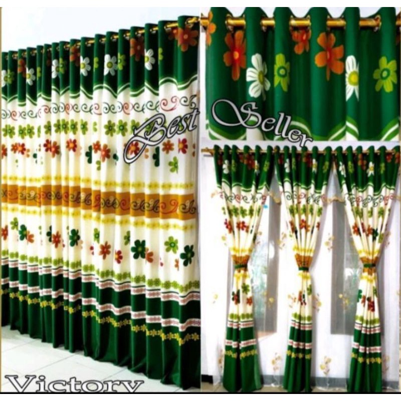 Gorden Smokering/ukuran 130 x 220cm /Gorden polos /Gorden cantik/Gorden pintu dan jendela