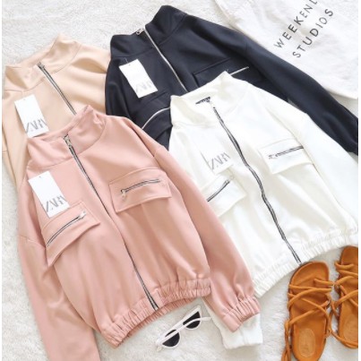 ZAR4 BOMBER JACKET BY CALAMARY SHOP / JAKET WANITA SCUBA BY CALAMARY SHOP