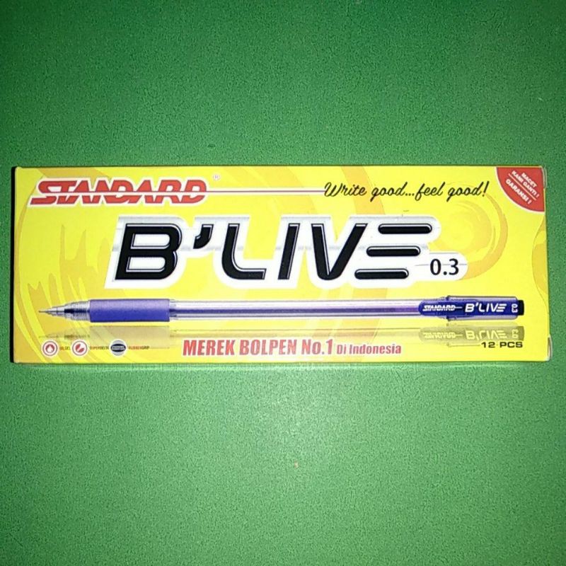 

Pulpen Standard B'Live Isi 12 ( Kemasan / pak)