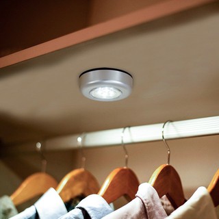 Lampu 3 LED Wireless Mini Bentuk Bulat Menempel Dinding 