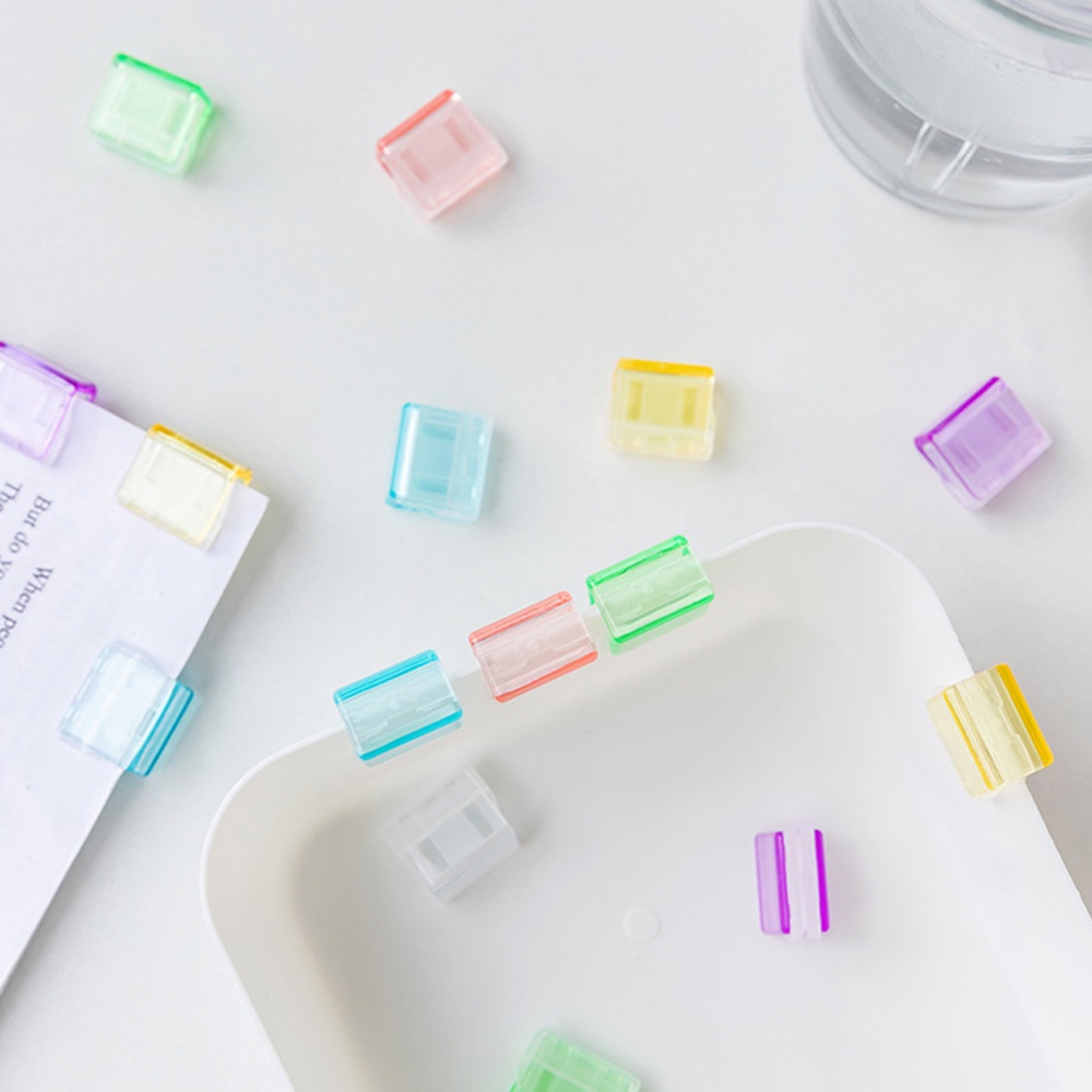 1pc Klip Kertas Mini Warna-Warni Transparan Bahan Metal Untuk Kantor / Sekolah