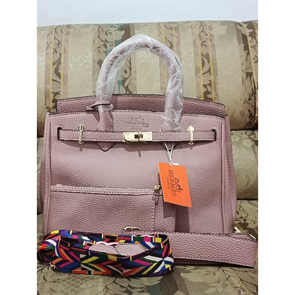 Tas Hermes Birkin Croco Glosy Warna Putih Ungu Uk: 30x22 Harga Beli: 400  Ribu Harga Jual 200 Ribu, Fesyen Wanita, Tas & Dompet di Carousell