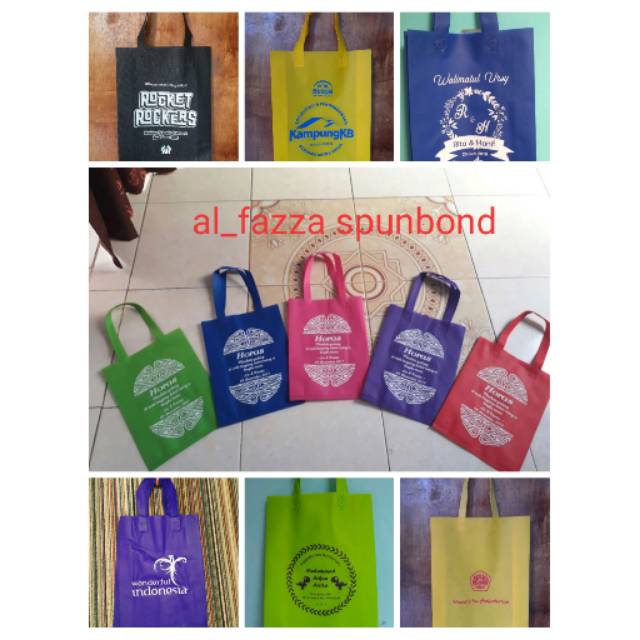 

Tas goodiebag spunbond dan jasa sablon satu sisi satu warna