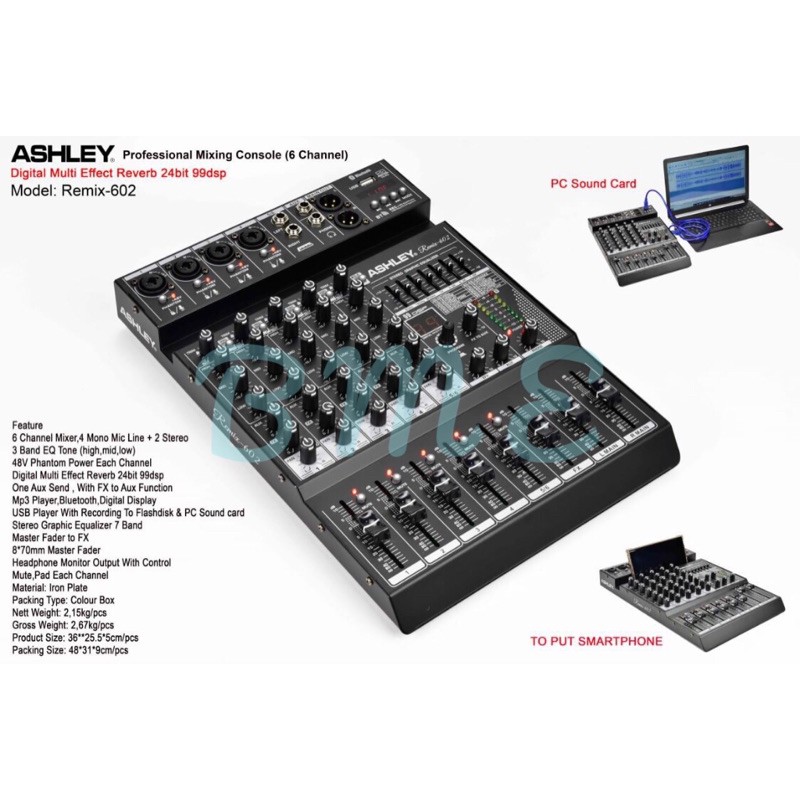 Mixer Audio Ashley Remix 602 Original 6 Channel Mixer Ashley