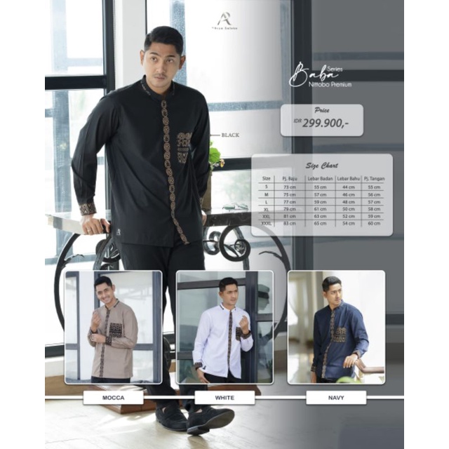 Terlaris Terbaru Baju Koko pria kurta kemeja lengan panjang baba series ori asli AR by Arya Saloka b